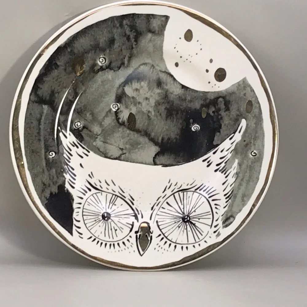 Anthropologie Solstice Sonnet‎ Moonlit Forest Dessert Plate 8